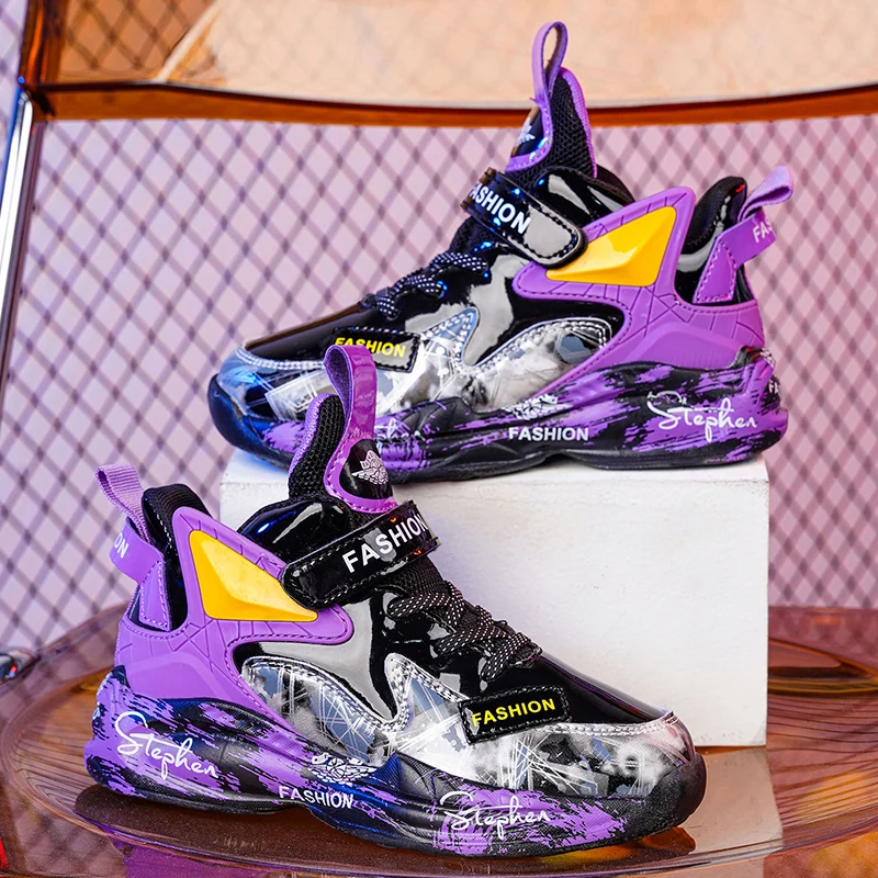 

Кроссовки для мальчиков 4-12 лет, спортивная обувь для баскетбола, высокого качества