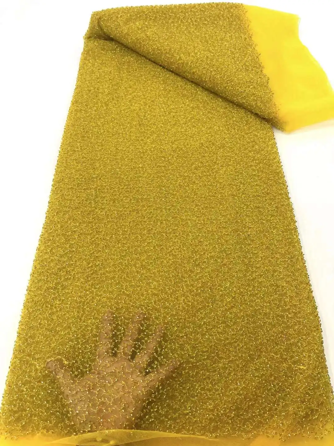 Роскошная африканская кружевная ткань с блестками высокого качества 5 ярдов