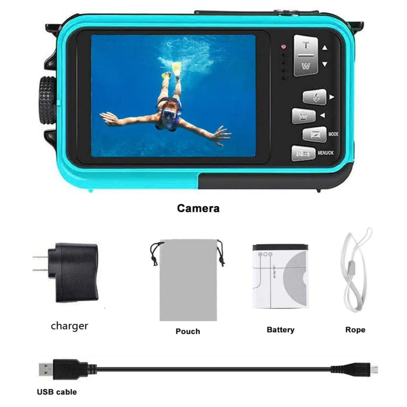 Underwater Camera Dual Screens HD 2.7K 48MP Digital Waterproof Anti-shake Outdoor Video Recorder Camera for Snorkeling Camping enlarge