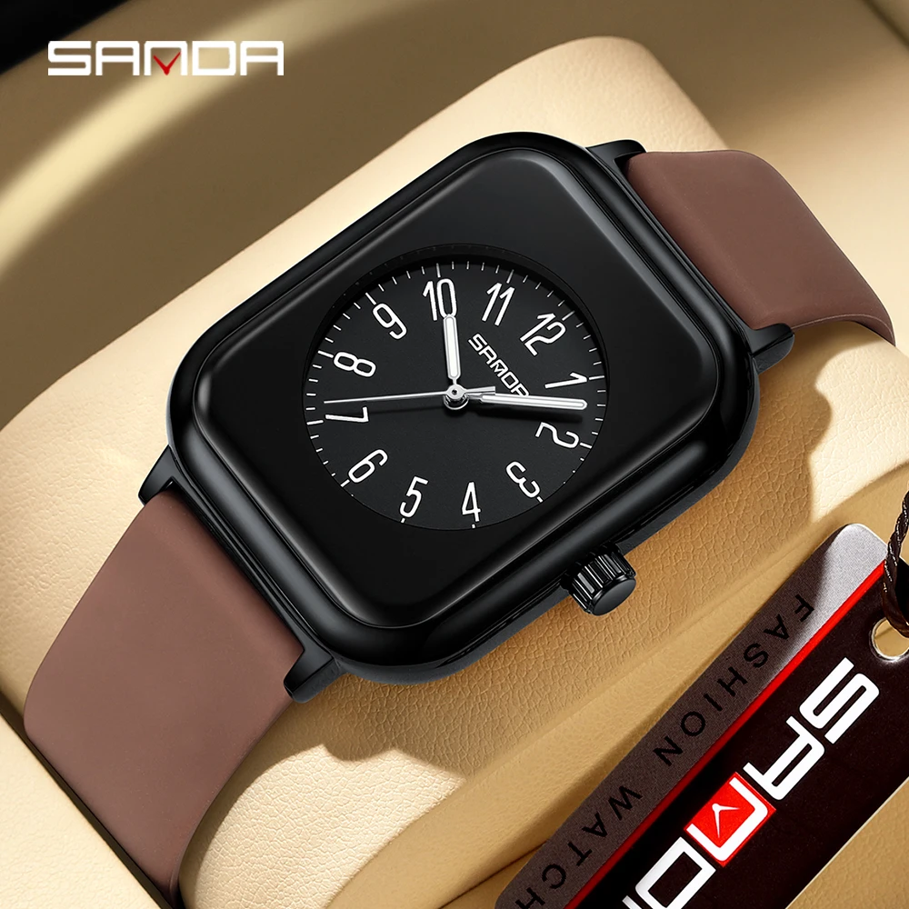 

SANDA New Quartz Watch 2023 Casual Fashion Ms. Watch Simple Dial 30M Waterproof Wear Resistant Genuine silica gel Reloj 1135