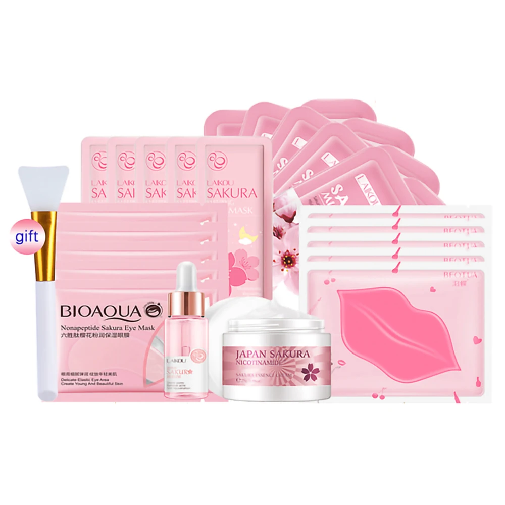 Set 24k Gold Facial Products Kit Moisturizing Mask Anti Wrin