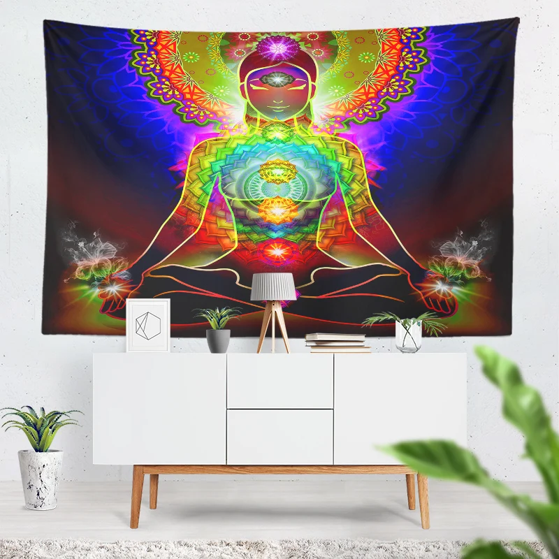 

Reiki Indian Buddha Yoga Chakra Meditation Tapestry Wall Hanging Hippie Psychedelic Mandala Carpet Witchcraft Altar Cloth Large