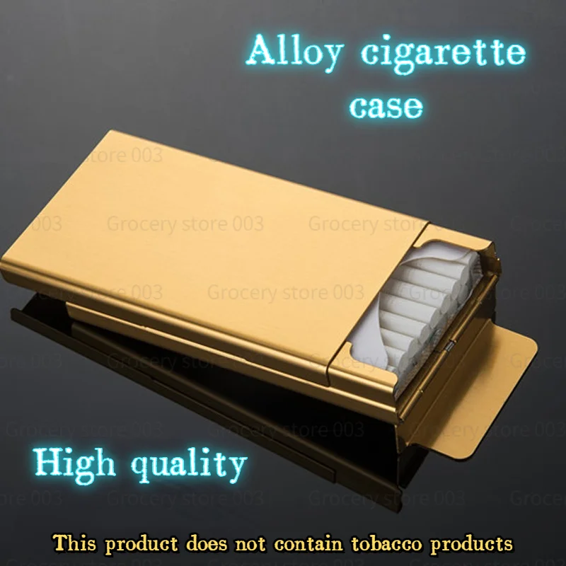 

Can Hold 20 Tobacco Metal Automatic Bomb Cover Aluminum Alloy Thin Sliding Cover Cigarette Box Portable Moisture-proof 2024 H641