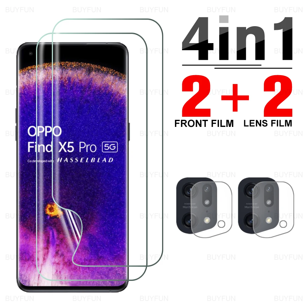 

4-в-1 пленка для объектива камеры Oppo Orro Find X5 Pro Полное покрытие Гидрогелевая пленка для Oppo Find X5 X 5 5X X5Pro защитная пленка