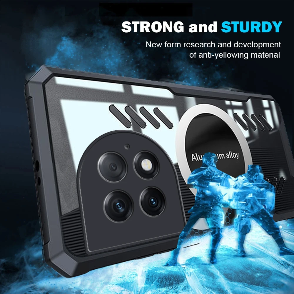 Rzants чехол для Oneplus ACE 2Pro теплоотвод Магнитный прозрачный тонкий телефона геймера