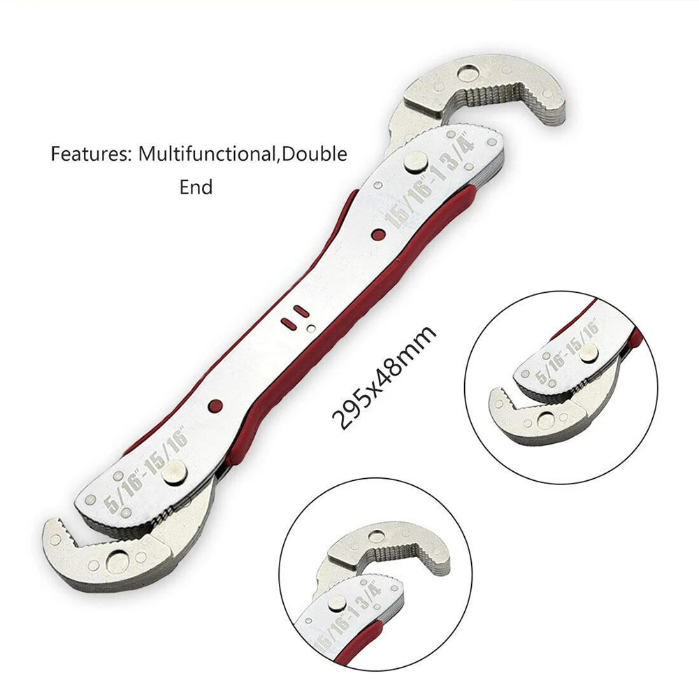 

Universal wrench multifunctional movable self-tightening wrench dual-use quick opening pipe wrench hardware tool