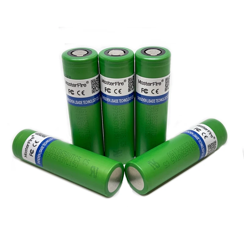 

10pcs/lot US18650VTC5 3.7V 2600mAh 18650 High Drain 30A VTC5 Rechargeable Battery Cell For Sony E-cigs Makita Tools Batteries