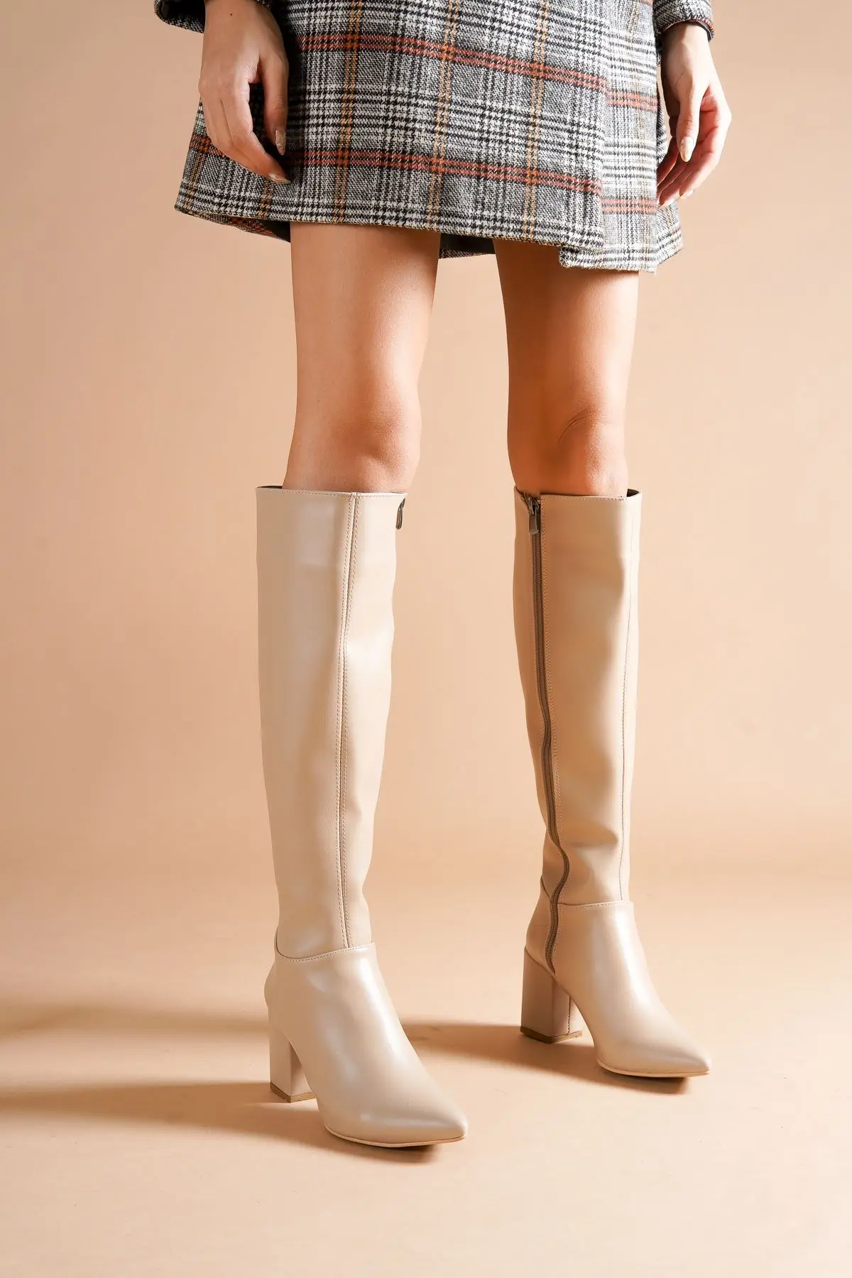 

Women's Fashion Leather Heels Boots