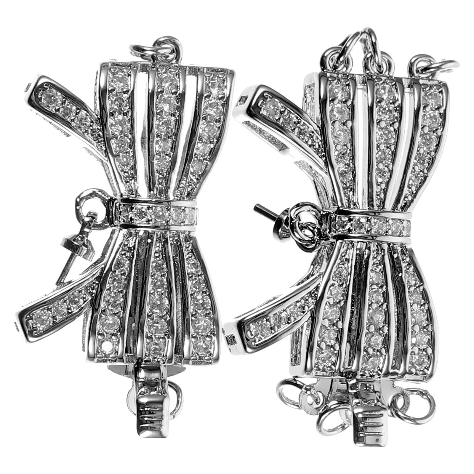 2Pcs Necklace Layering Clasp Bowknot Shape Bracelet Necklace Connector Decorative Jewelry DIY Clasp