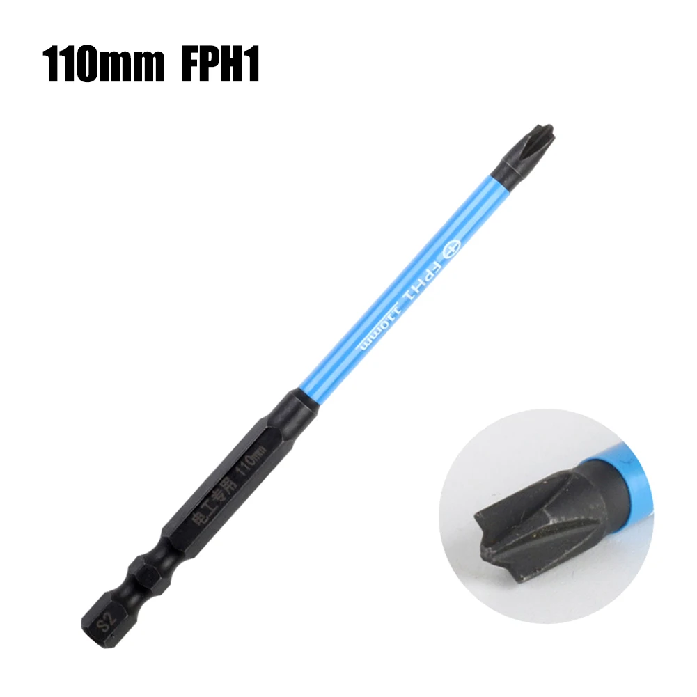 

110mm Magnetic Cross PH2 Bit Batch Head Impact Batch Head Hardness Screwdriver Bit Anti Non-slip Screw Driver Hand Drill Bit