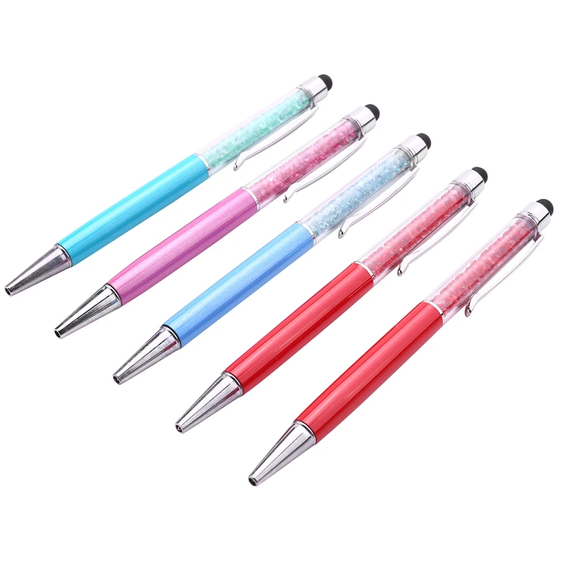 

5 шт., разноцветные шариковые ручки со стразами