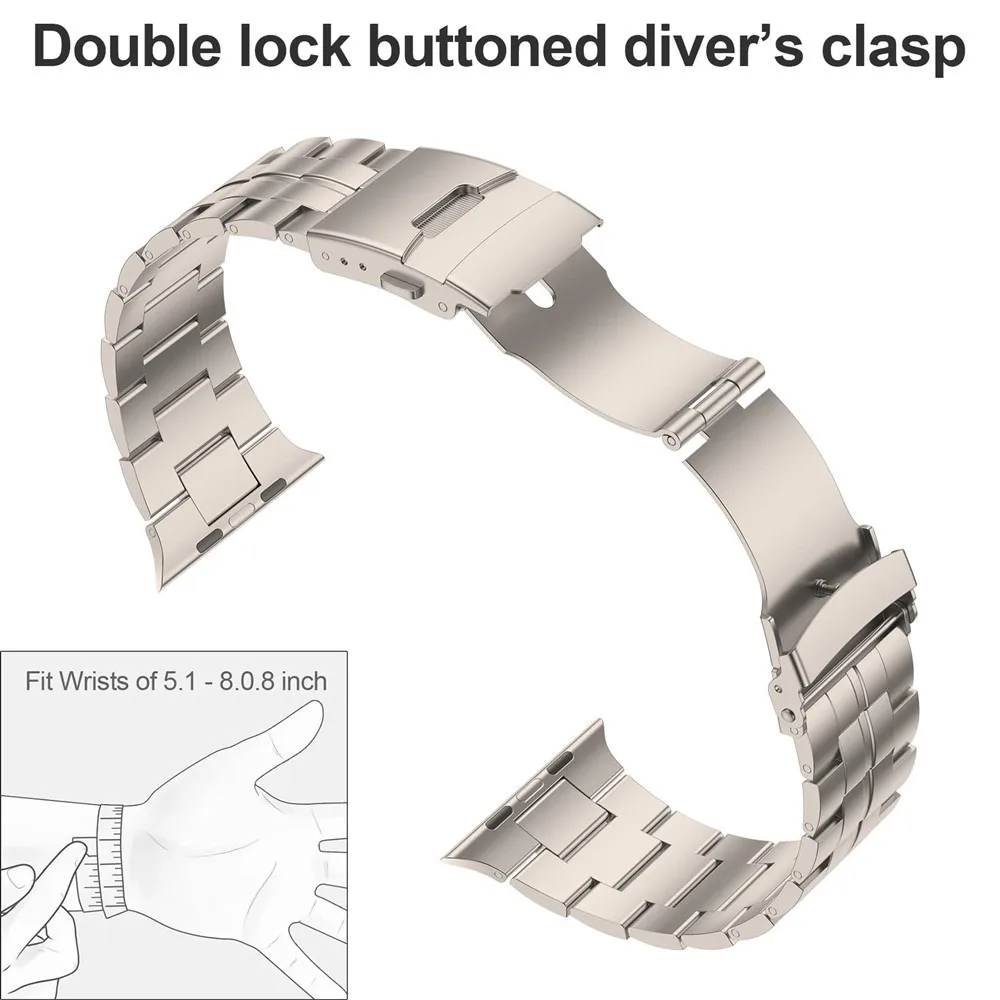 Titanium Alloy Luxury Band for Apple Watch 8 7 UItra 49mm 45mm 41mm Strap Link Bracelet for iWatch Series 6 5 4 3 SE 44mm 42mm