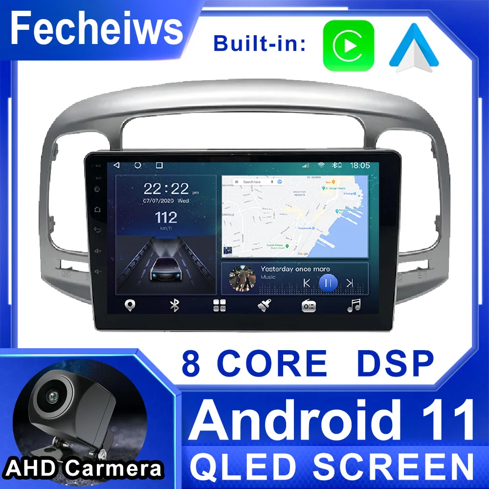 

9inch Android 11 Car Radio For Hyundai Accent 3 2006 - 2011 Navigation GPS QLED IPS DSP Carplay Multimedia Player Auto Stereo