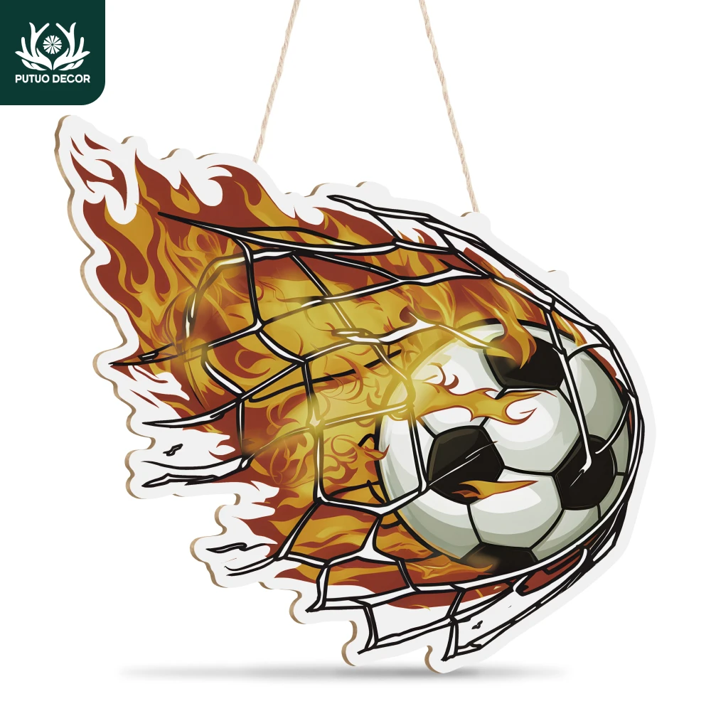 Декор Putuo 1 шт. искусство футбола деревянное украшение деревянный для дома