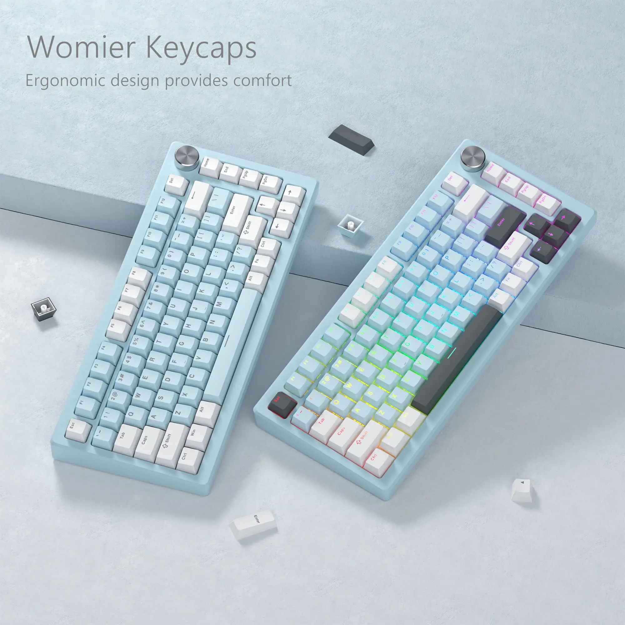 140-клавишные синие колпачки для клавиш с RGB-подсветкой Cherry Profile Double Shot PBT Gateron MX Switch