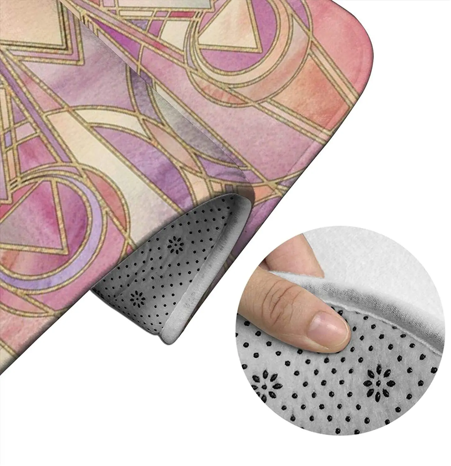 

Glowing Coral and Amethy Bathroom Mat Sets 3 Piece Set Rugs Memory Foam Mat Set Toilet Seat Cover Bath Mat lid Cover