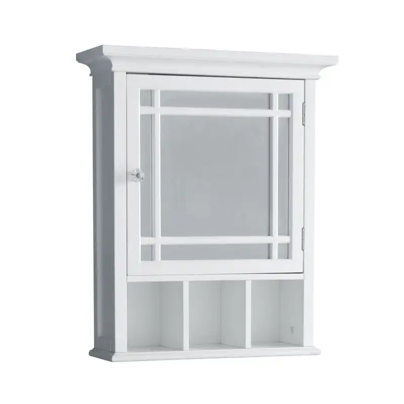 

Removable Bathroom Medicine Cabinet with Mirrored Door, White