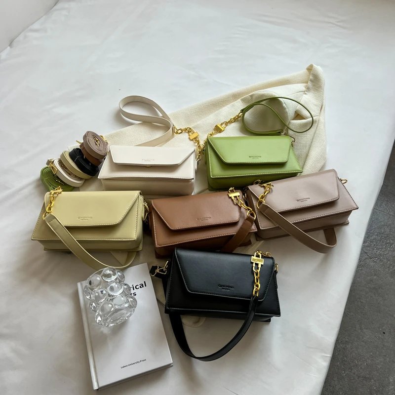 Green Flap Crossbody Bags for Women 2023 Spring Designer Fashion Trend Small Leather Shoulder Bag Handbags and Purses