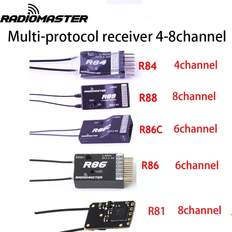 Multi-Protocol Receiver R81 R84 R86 R86C R88 4CH 6CH 8CH Receptor SBUS RSSI for FRSKY D8 D16 TX16S SE RC FPV Drones