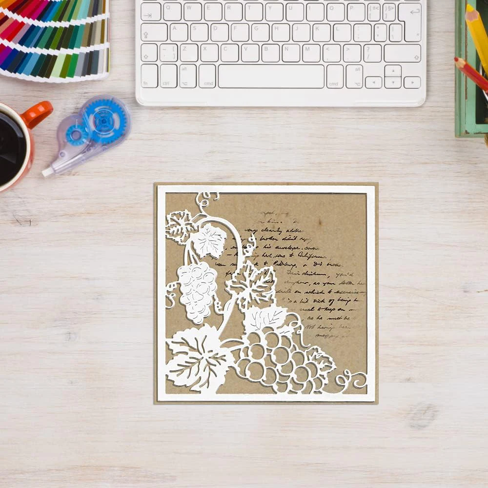 Новые вырубные штампы 2024 новые поступления виноградная рамка металлические для