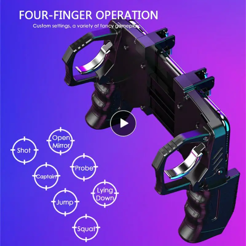 

Product Explosion Gun King Game Pubg Mobile Controller Metal Button Fully Hollow Side Design Game Handle New Gaming Joystick