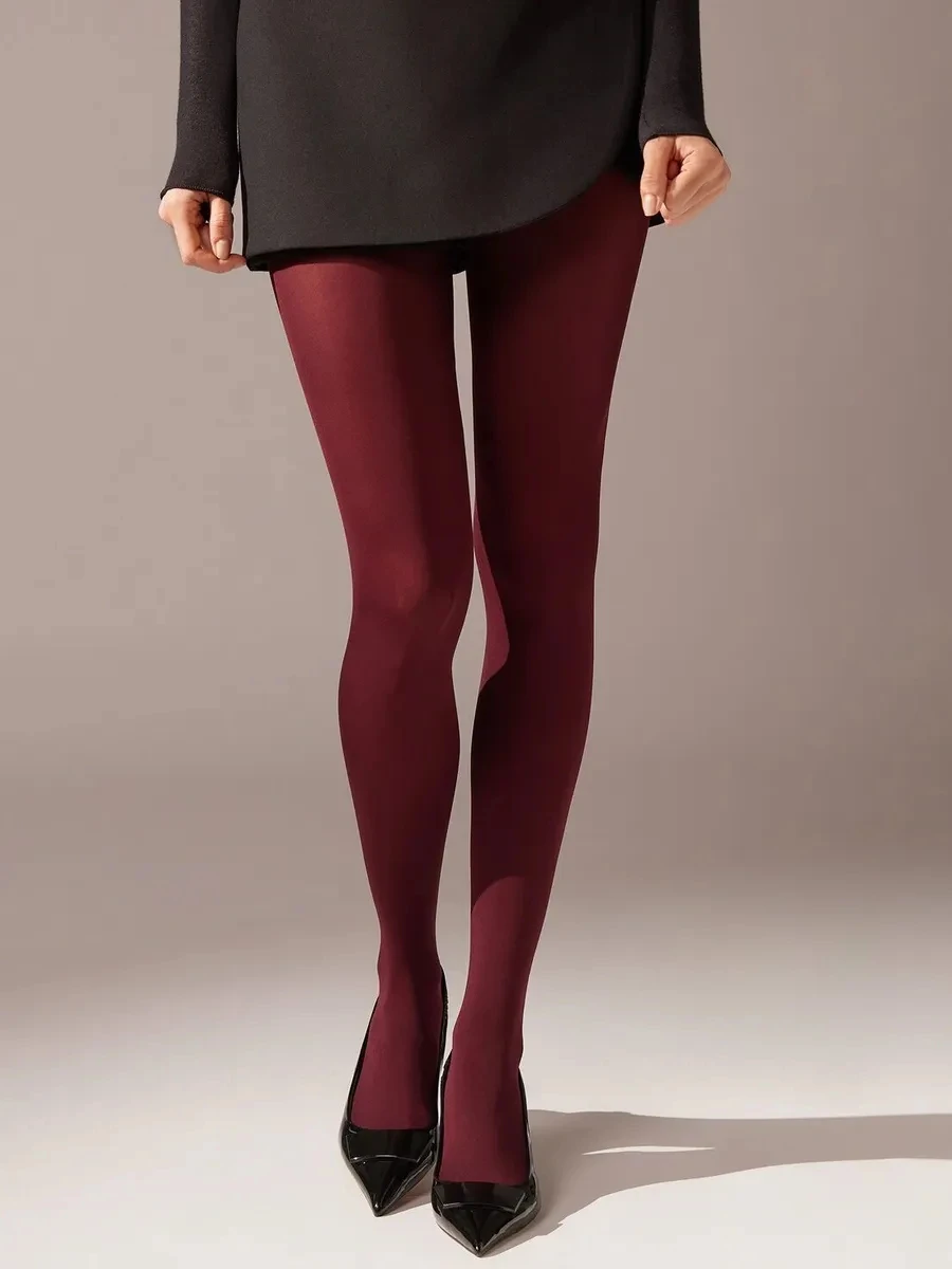 Kave Plus Size Winter Tights Women 80D Soft Solid Color Semi Opaque Footed High Waist Womens Large Pantyhose