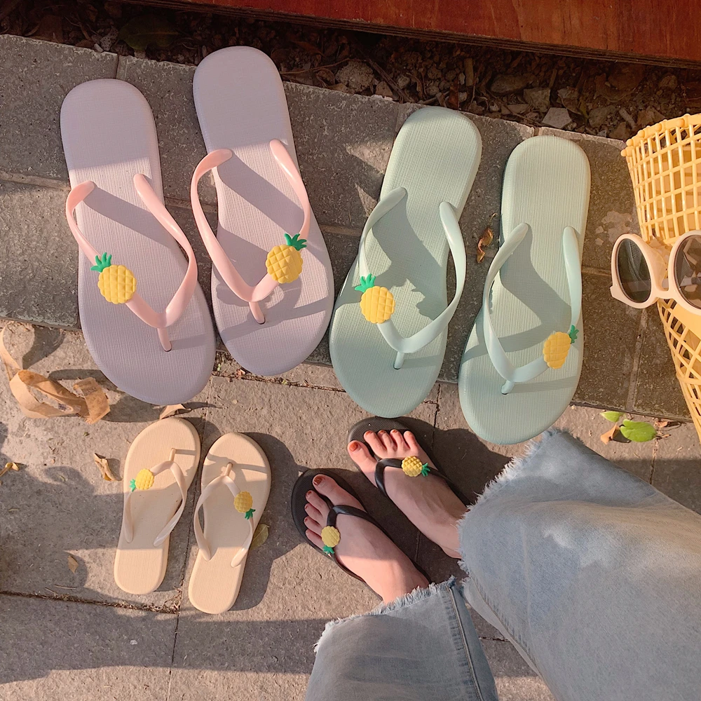 

2022 summer Women's Fashionable Cute Cartoon Beach Shoes Thin Flip-Flops Non-Slip Slippers DY1724