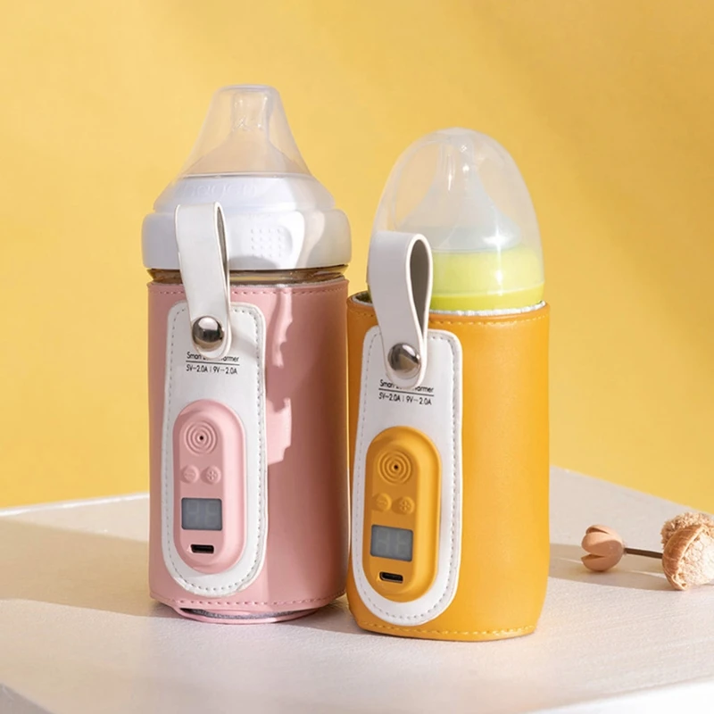 

USB Baby Bottle Warmer Portable Travel Milk Warmer Infant Feeding Bottle Heating Cover Insulation Thermostat Food Heater