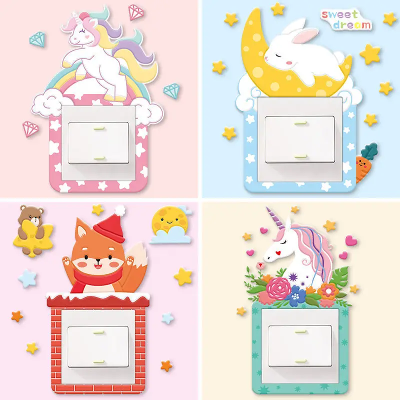 

Room Switch Wall Decoration Creative Socket Protective Cover Living Room Wall Household Switch Decorative Frame 3D Stickers