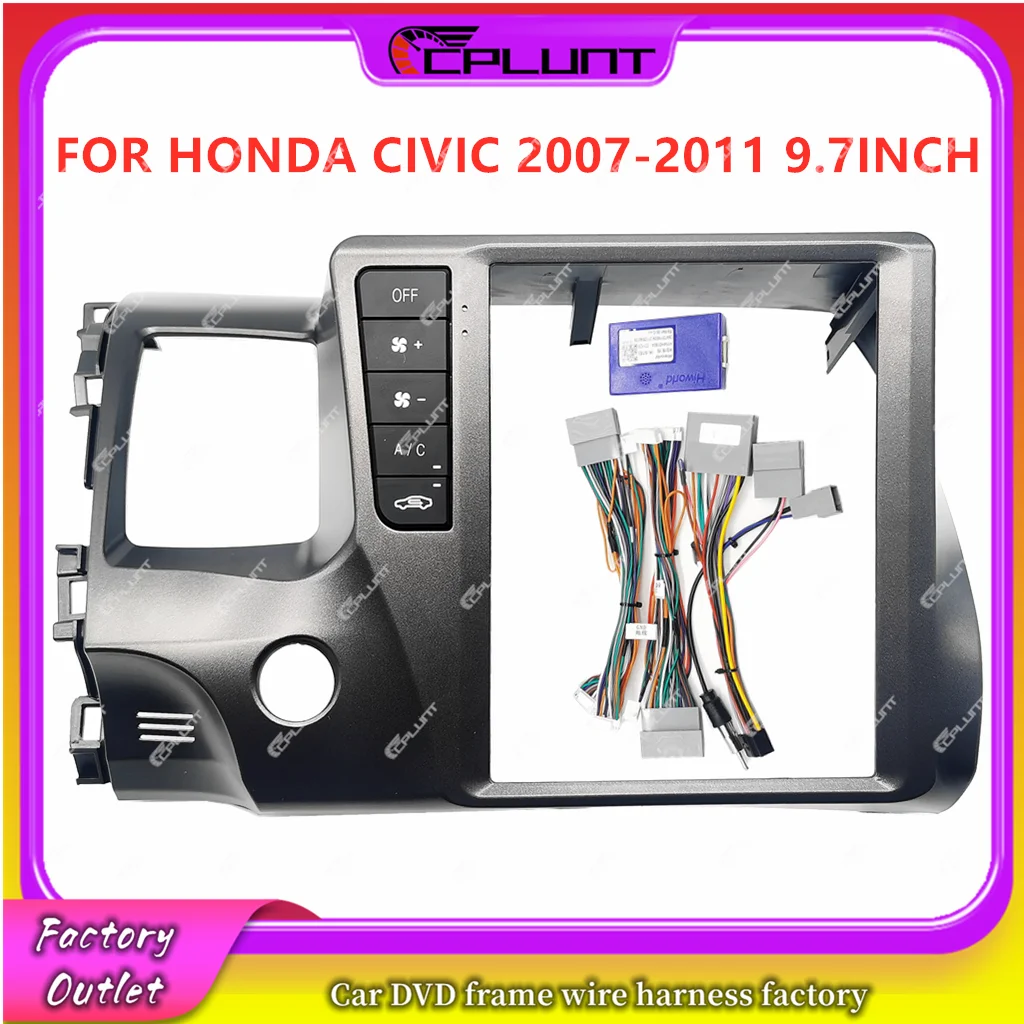 

Cpiston 2 Din Автомобильная стереомагнитола Рамка адаптер Fascia ДЛЯ HONDA CIVIC 2007-2011 9,7 дюймов Android DVD комплект панели приборной панели