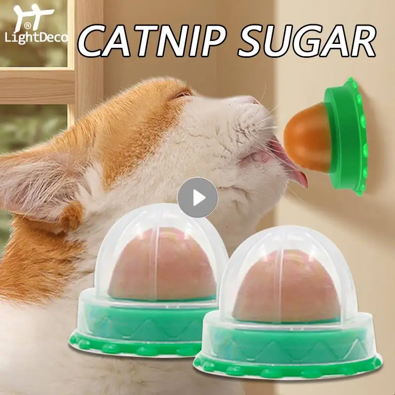 

Nutrition Cat Catnip Ball Dust Cover Round Safe Catnip Snack Lick Candy Vitamin Pudding Catnip Lollipop For Cat Kitten Pet Snack