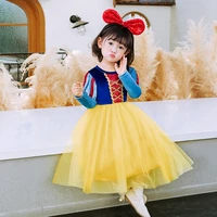 disney princess dress for toddler girls snow white cosplay costume long puff sleeves children party birthday fancy gown vestidos