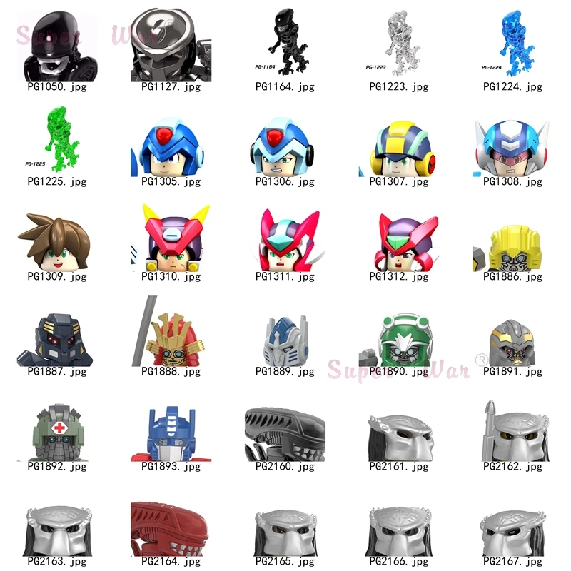 

Single Alien Movie Predator Robot models Figures Head accessories Building Blocks toys for children Series-142