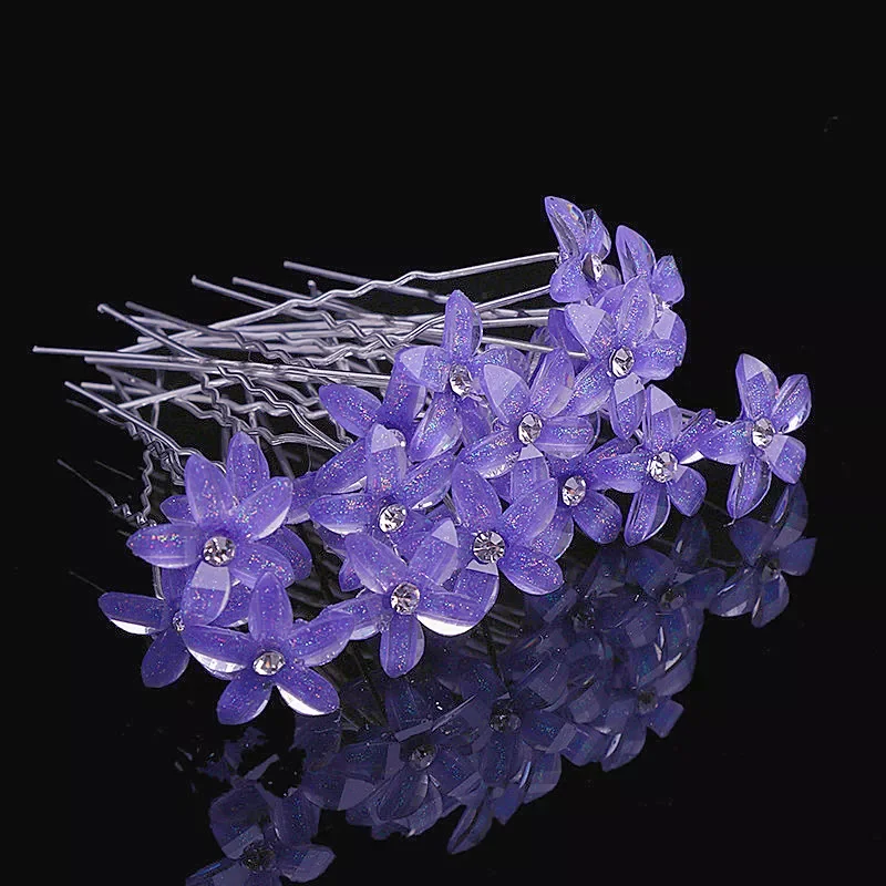 

10pcs/lot Flower Crystal Rhinestone UShaped Hairpin HairClip Women Wedding Bridal Headdress Jewelry Hair Accessories