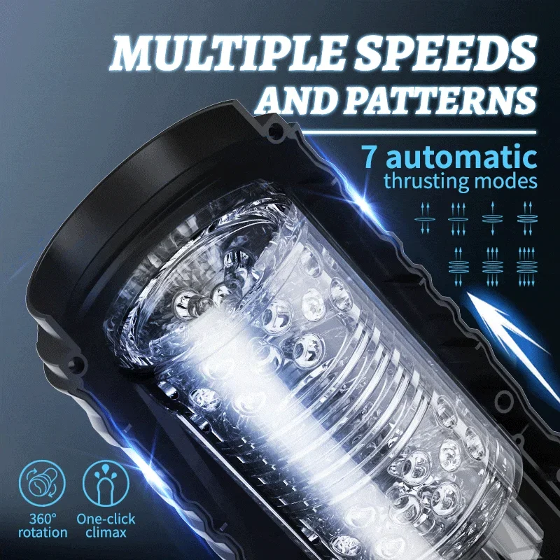 Автоматические мастурбаторы Hannibal чашка 7 толкание и вращающиеся руки карманная