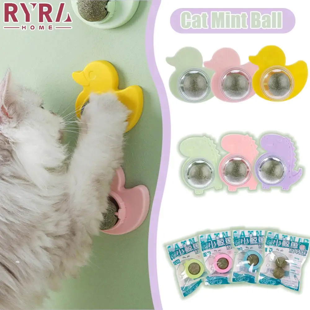 

Cat Mint Ball Rotation Catnip Ball Healthy Natural Removes Hair Balls Clean Teeth Licking Snacks Cats Accessories Pet Supplies