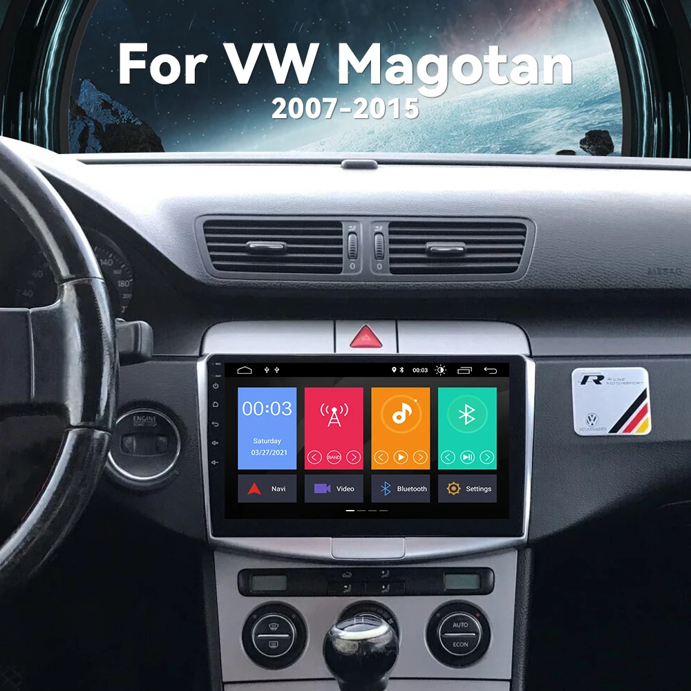 Автомагнитола для VW/Volkswagen/Magotan/Passat B6 B7 10 дюймов 8 Гб 128 ГБ Android 11 2 Din Авторадио IPS