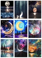 5d diamond painting moon full square round diamond art for adults and kids embroidery diamond mosaic home decor