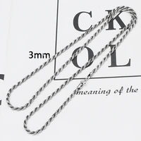 shark 925 sterling silver necklace for women mens single twist rope chain punk gothic vintage party jewelry accessories gift