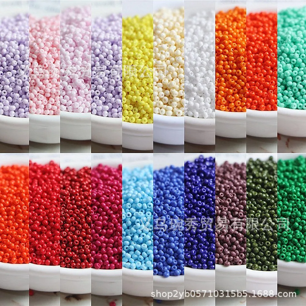 

2mm super high quality oil painting solid color rice beads manual DIY beading jewelry material accessories wholesale