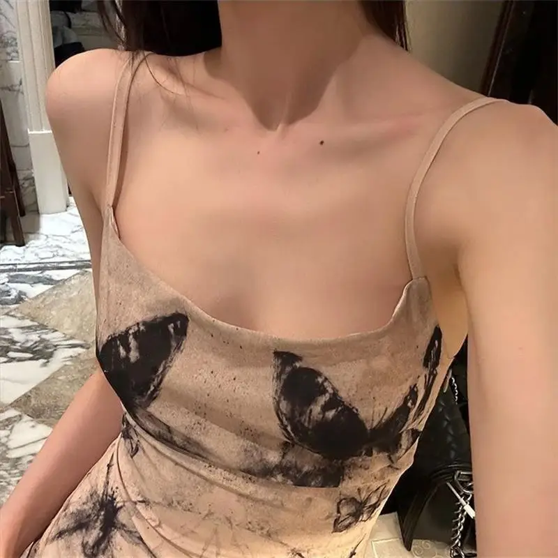 Женское платье с принтом пикантное рукавами одежда Y2k