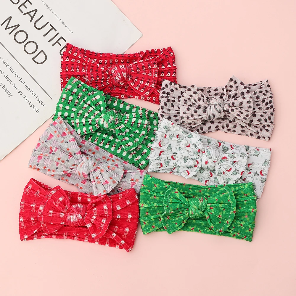 

Halloween Headband For Baby Girls Christmas Bows Turband Headwraps Newborn Printed Hair Bands For Children Hair Accessories