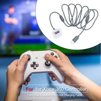 1 8m usb dual magnetic ring charging cable playback charger cable game accessories for xbox 360 wireless game controller