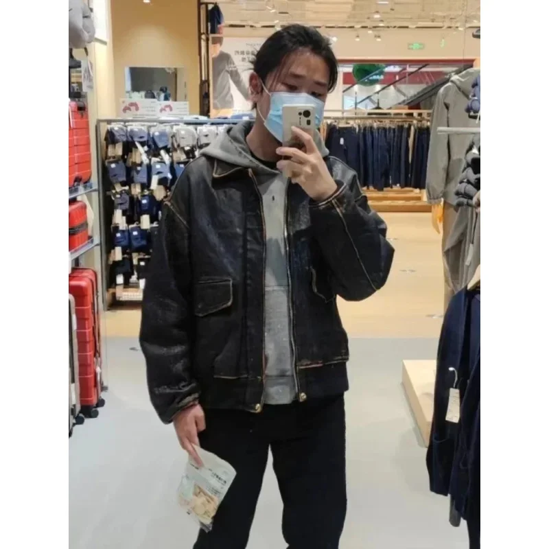 VISVIM FIL 22AW ELMENDORF Nakamura японская мода Тяжелая потертая овчина куртка Ретро a2 кожаная