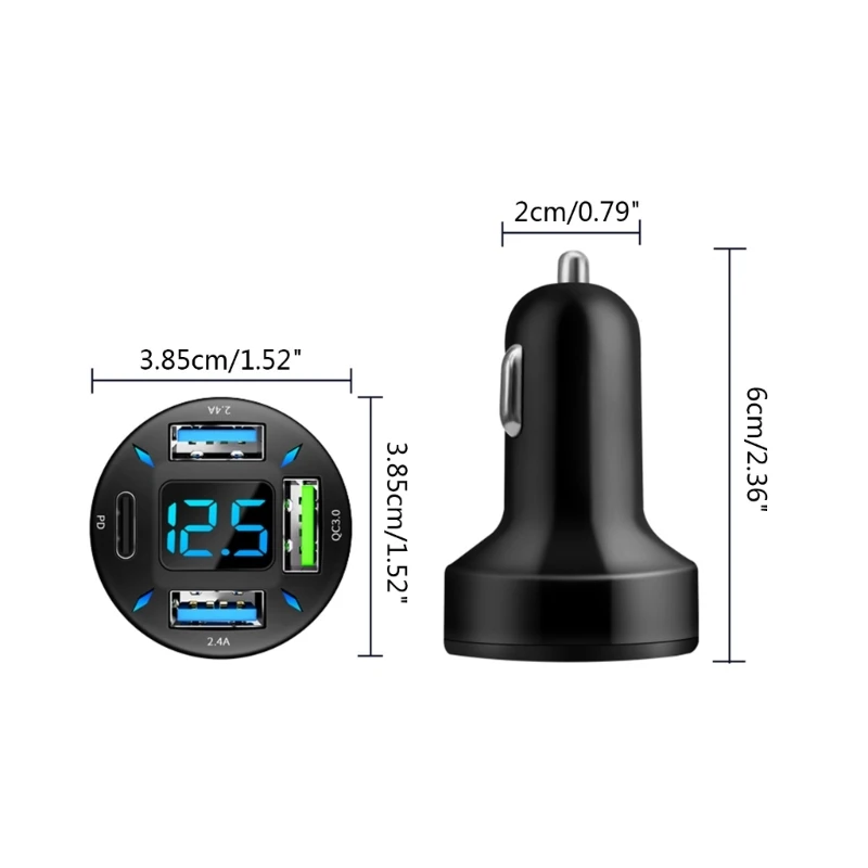 Y1UB Быстрая зарядка для автомобильного зарядного устройства с четырьмя