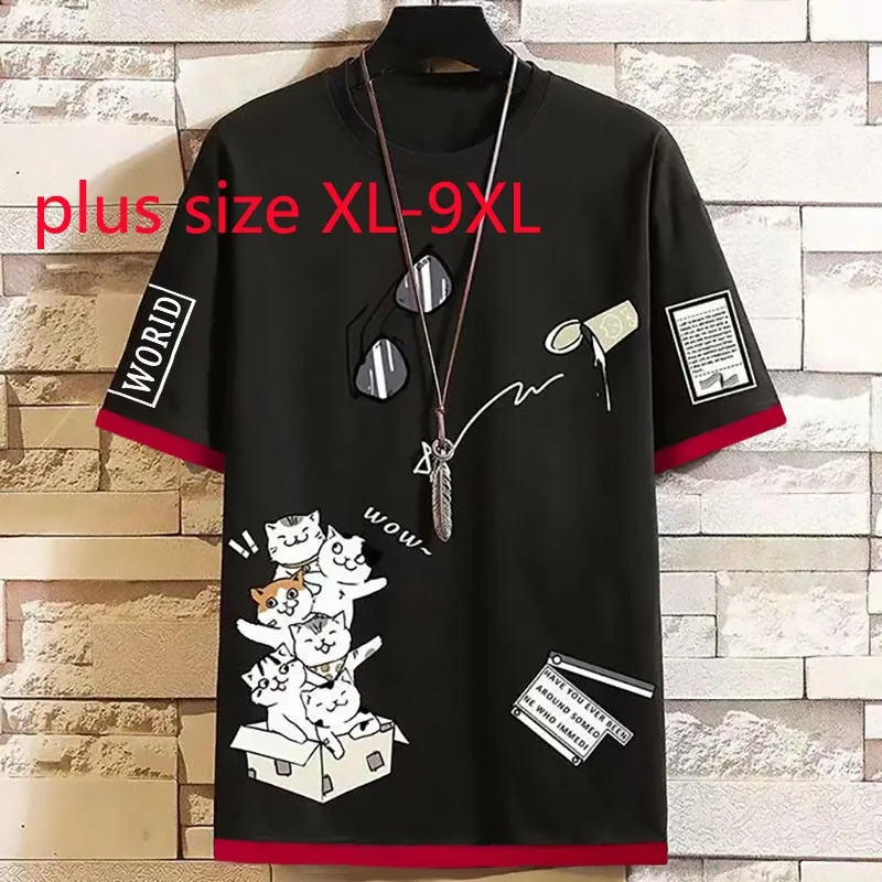 

Футболка мужская Трикотажная с коротким рукавом и круглым вырезом, размеры 2XL-7XL 8XL 9XL