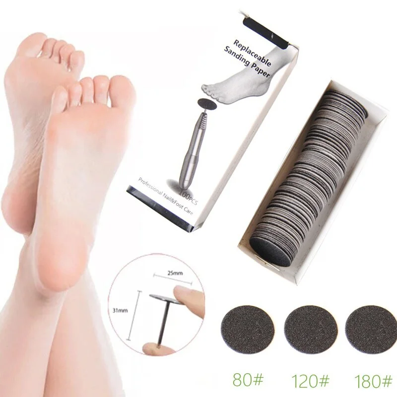 

100Pcs Replacement Sandpaper without Shaft Disk Sanding Paper Accessory Electric Feet Callus Remover Tools Discs Pads Pedicure