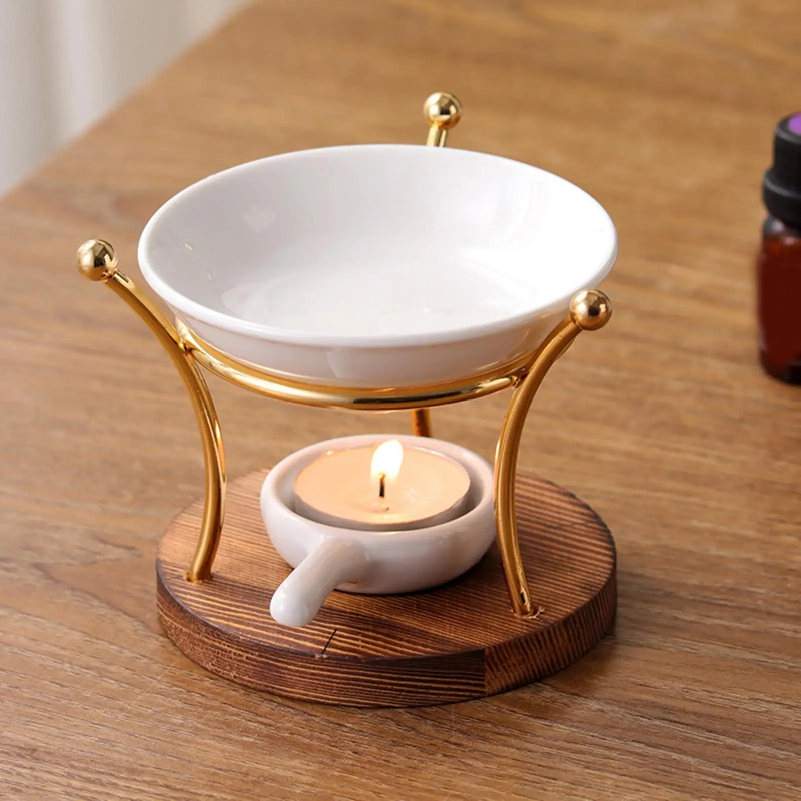 

Delicate Ceramic Tealight Candle Holder Wax Melt Furnace Essential Oil Burner for Home Housewarming Christmas Decor Living Room