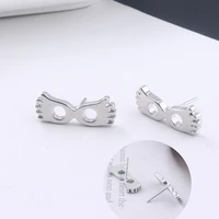 korean wave earring jewelry glasses mask silver ear pin accessories simple fashion alloy earrings a pair of wild gifts wholesale