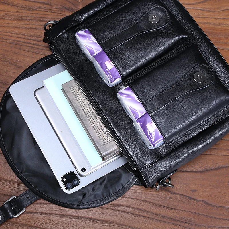 Кожаная мужская сумка через плечо из воловьей кожи индивидуальная Повседневная